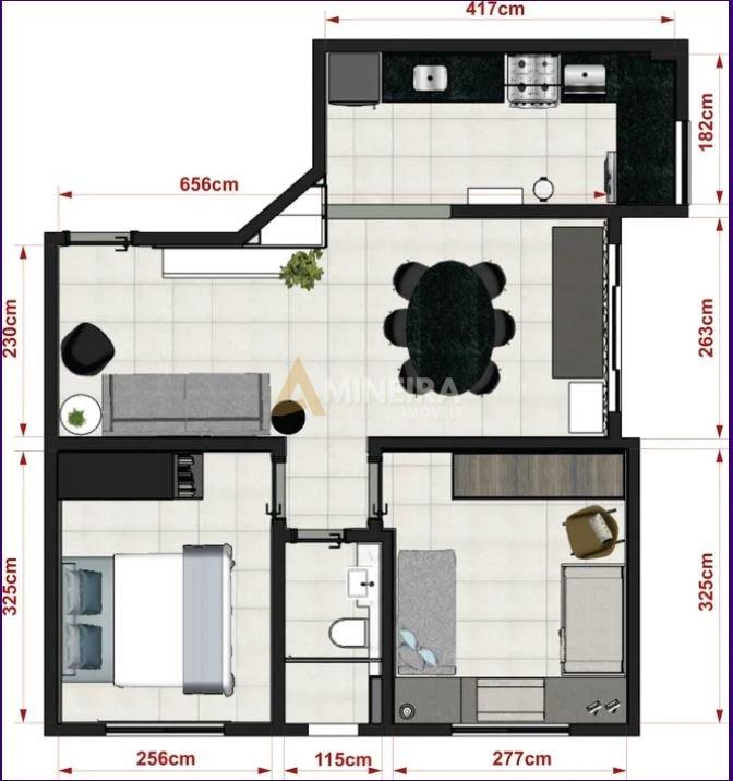 APARTAMENTO 2 QUARTOS, 1 BANHEIRO DE 54MT² POR 220 Mil - Bairro Olhos Dágua/BH Rua Nilópolis Belo Horizonte - 