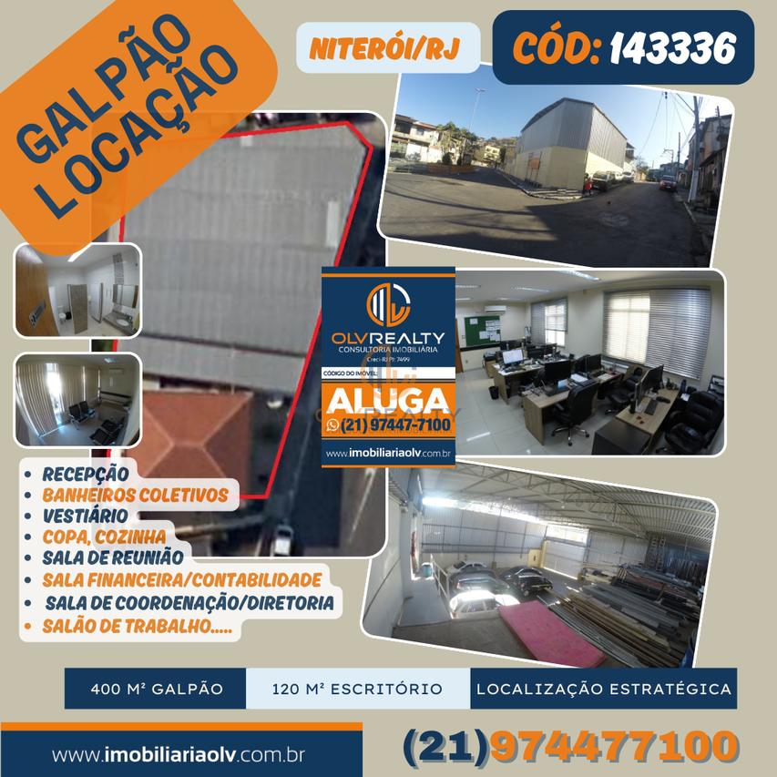 Galpão com Escritório - Completo - Niterói/RJ - Barreto/Engenhoca | 400m² + 120m² Dr .Renato Silva Niterói - 