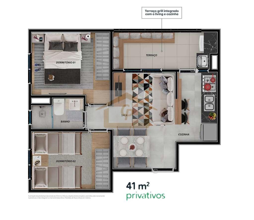 Apartamento, 2 quartos, 42 m² - Foto 3