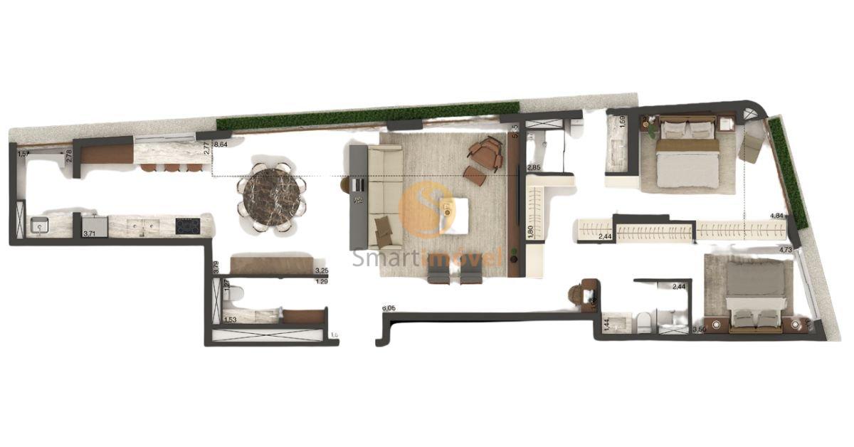119m²,  2 suítes - Final 3