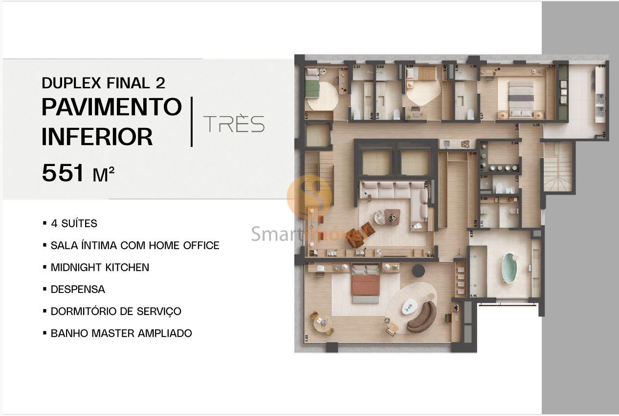 Duplex 551m² - Inferior