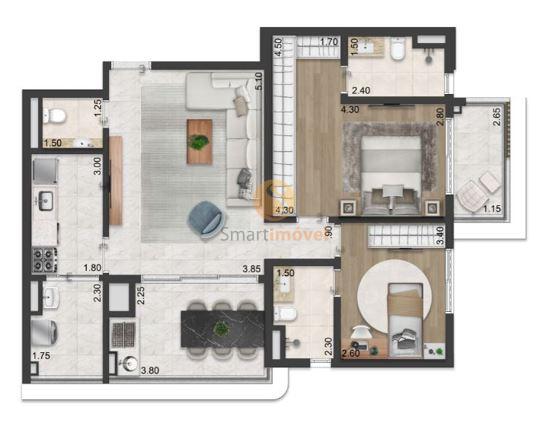 88,5m² - Apto Opção