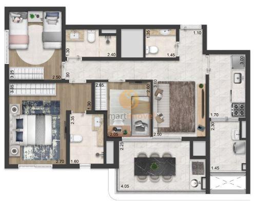 81,5m² - Apto Padrão