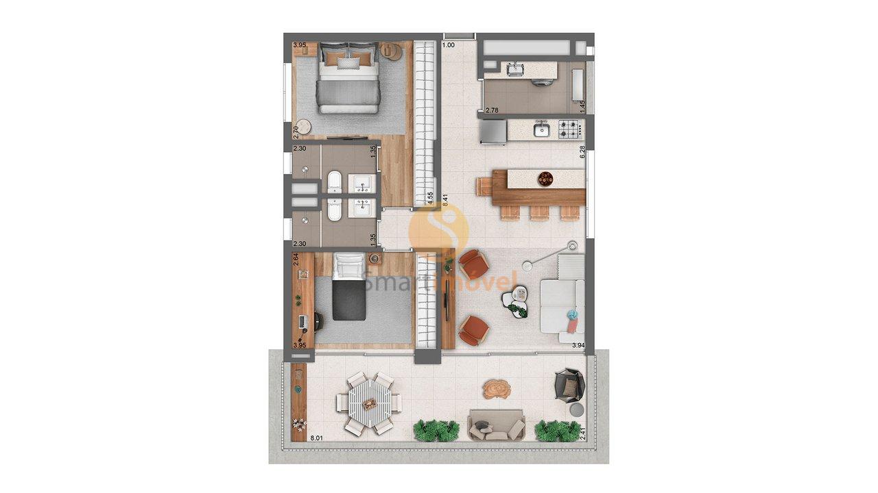 Apartemento  94m²