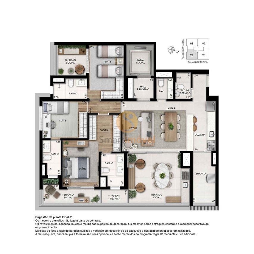PLANTA-140m-03-SUITES-COZINHA-AMERICANA