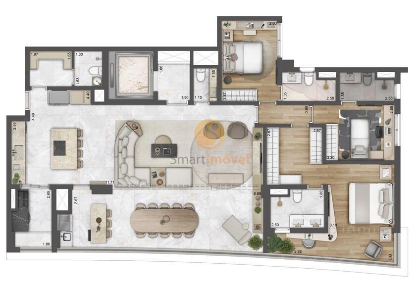 Planta 166m² - Opção