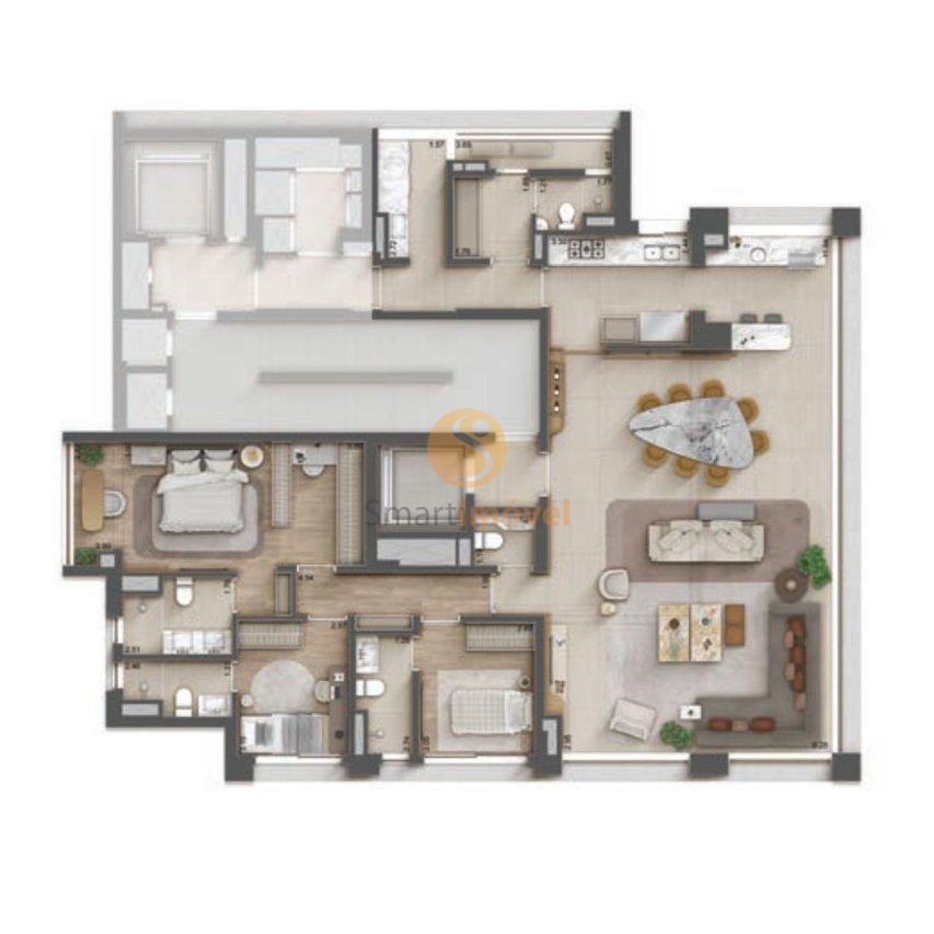 Apto 178m² | 3 suítes Opção