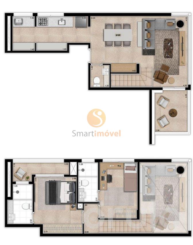 Duplex 91m²