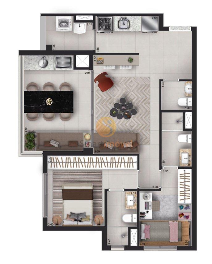 76m² - Opção