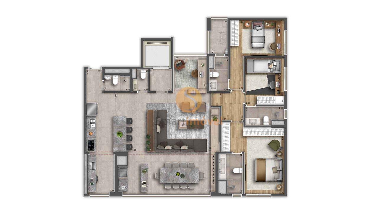 Planta 147m² - 3 suítes