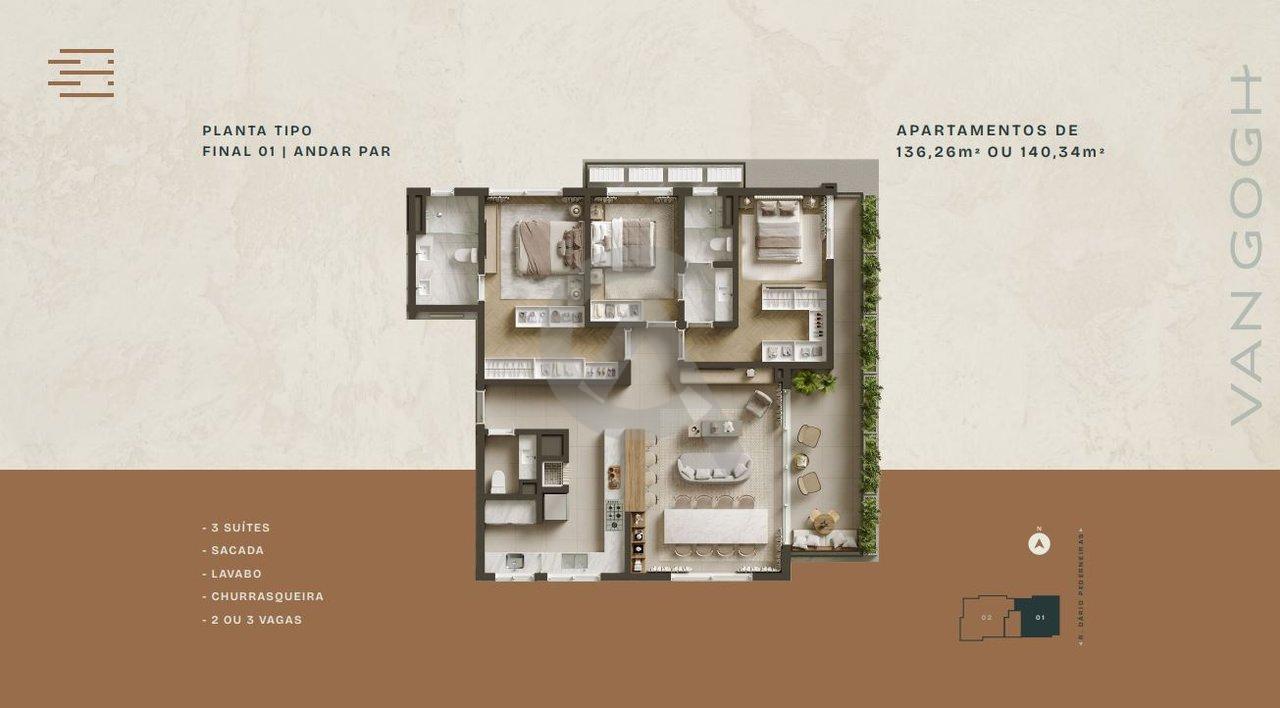 Planta Tipo Final 01 - Andar Par