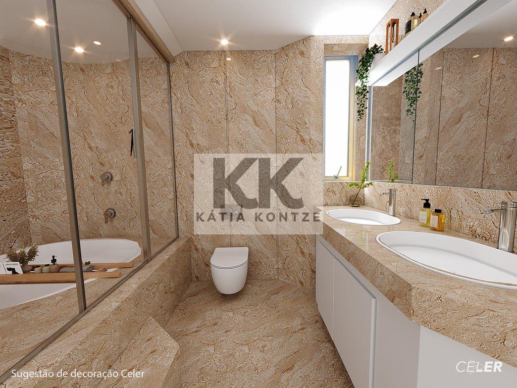 Triplex Chácara Mostardeiro 479 Apto 801 547.3m² 4D Doutor Vale Porto Alegre - Sugestão de decoração- Lavabo suíte 