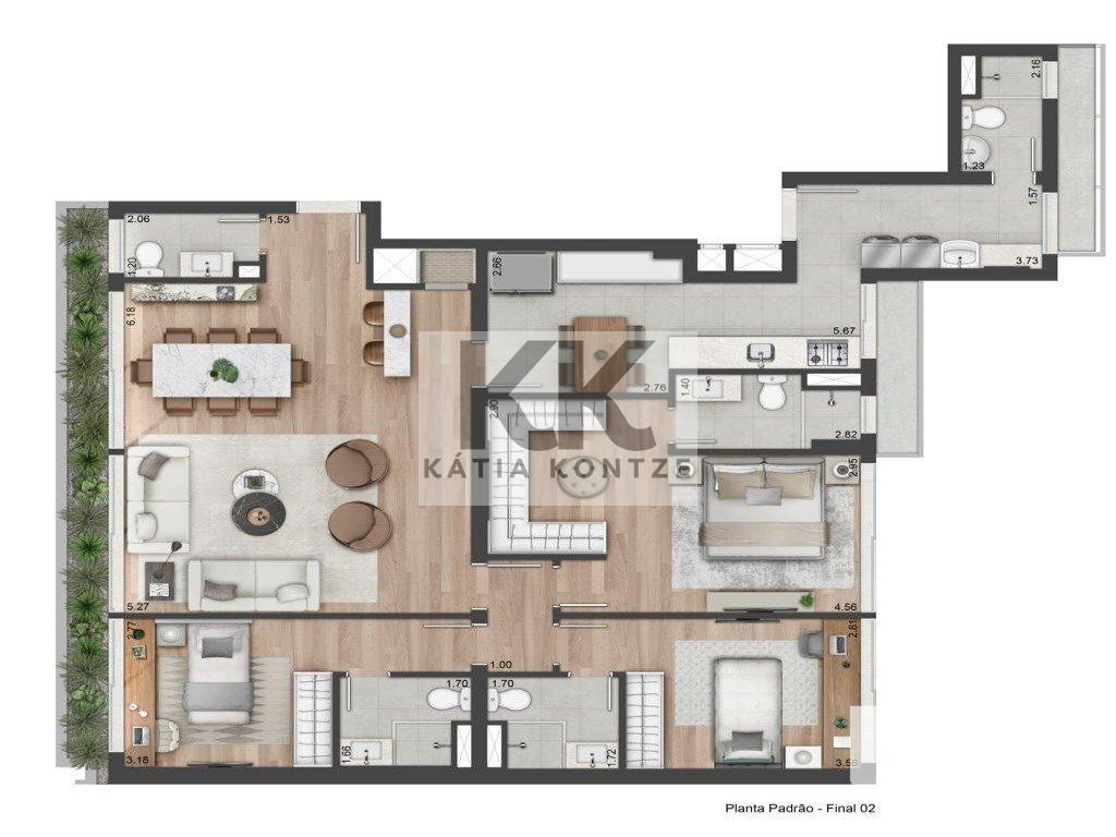 Apartamento Atmosfera Sky Apto SH50 143.06m² 3D Praia de Belas Porto Alegre - 