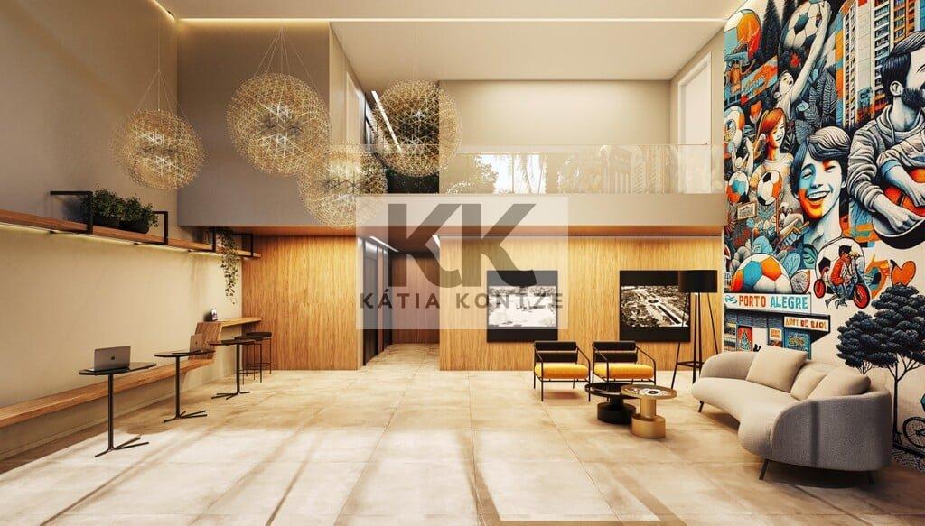 Apartamento Mural Bom Fim 1 suíte 42m² Garibaldi Porto Alegre - Lounge
