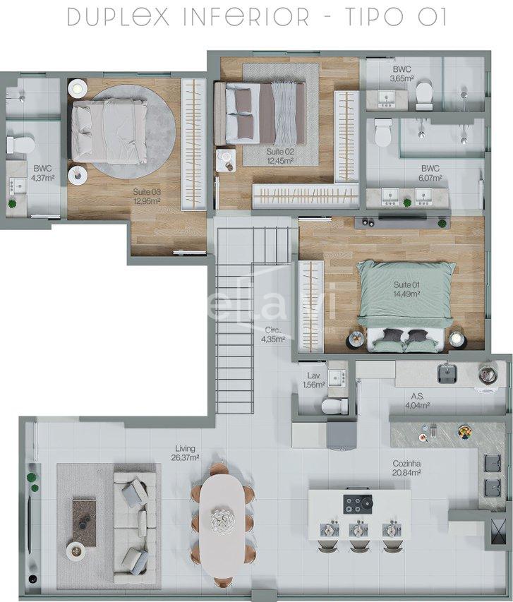 Planta Duplex Inferior Tipo 1