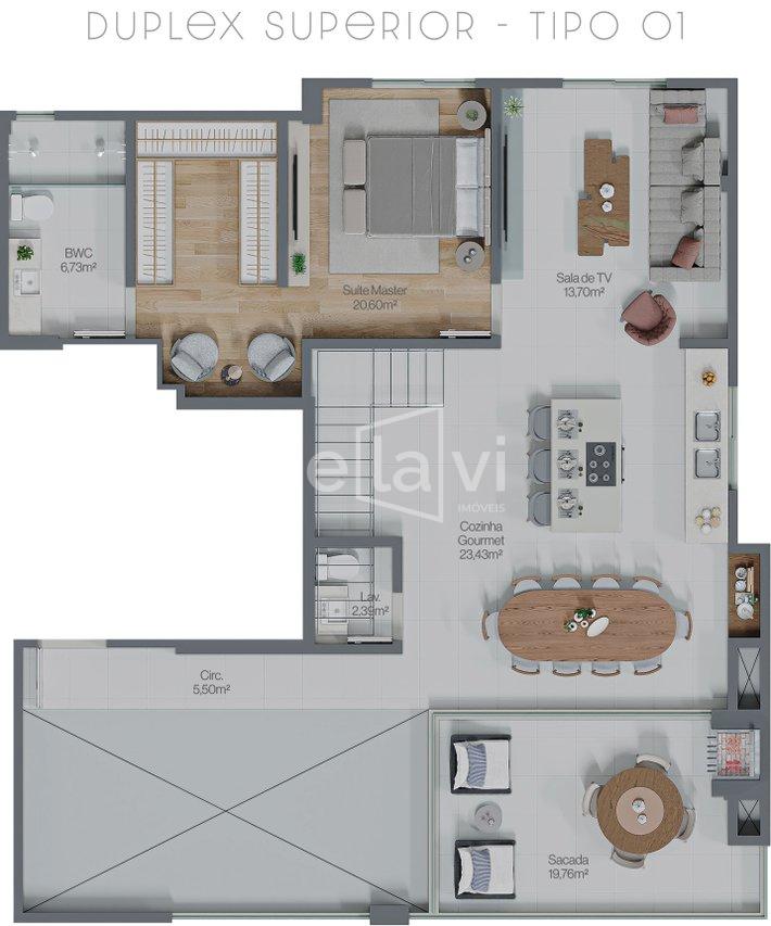 Planta Duplex Superior Tipo 1