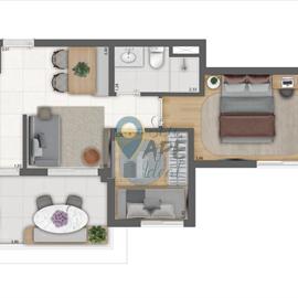 Apartamento 2 dormit&oacute;rios | com vaga | lazer no Ipiranga Zona Sul Rua Américo Ribeiro São Paulo - 