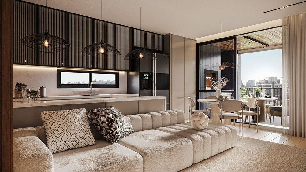 Apartamento Oslo 64.26m² 2D Curupaitis Curitiba - Living