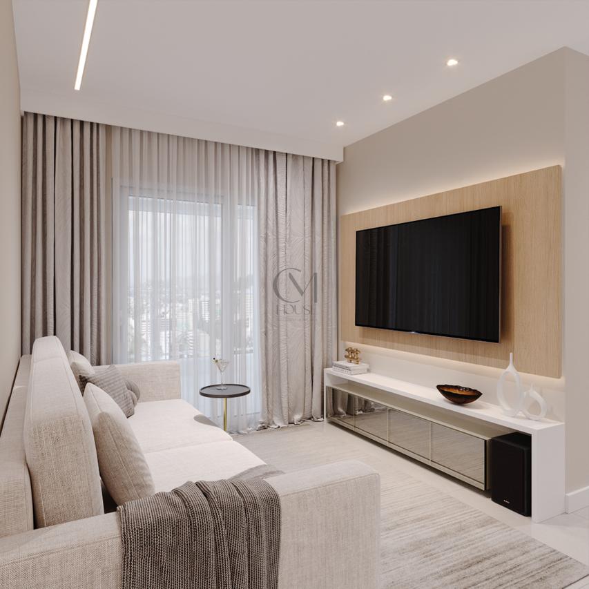 Apartamento Opulus 78.32m² 2D Bento Viana Curitiba - Living