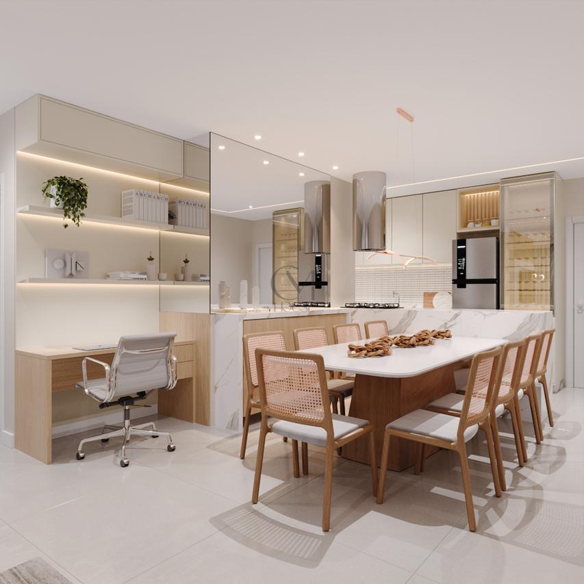 Apartamento Opulus 78.32m² 2D Bento Viana Curitiba - Living