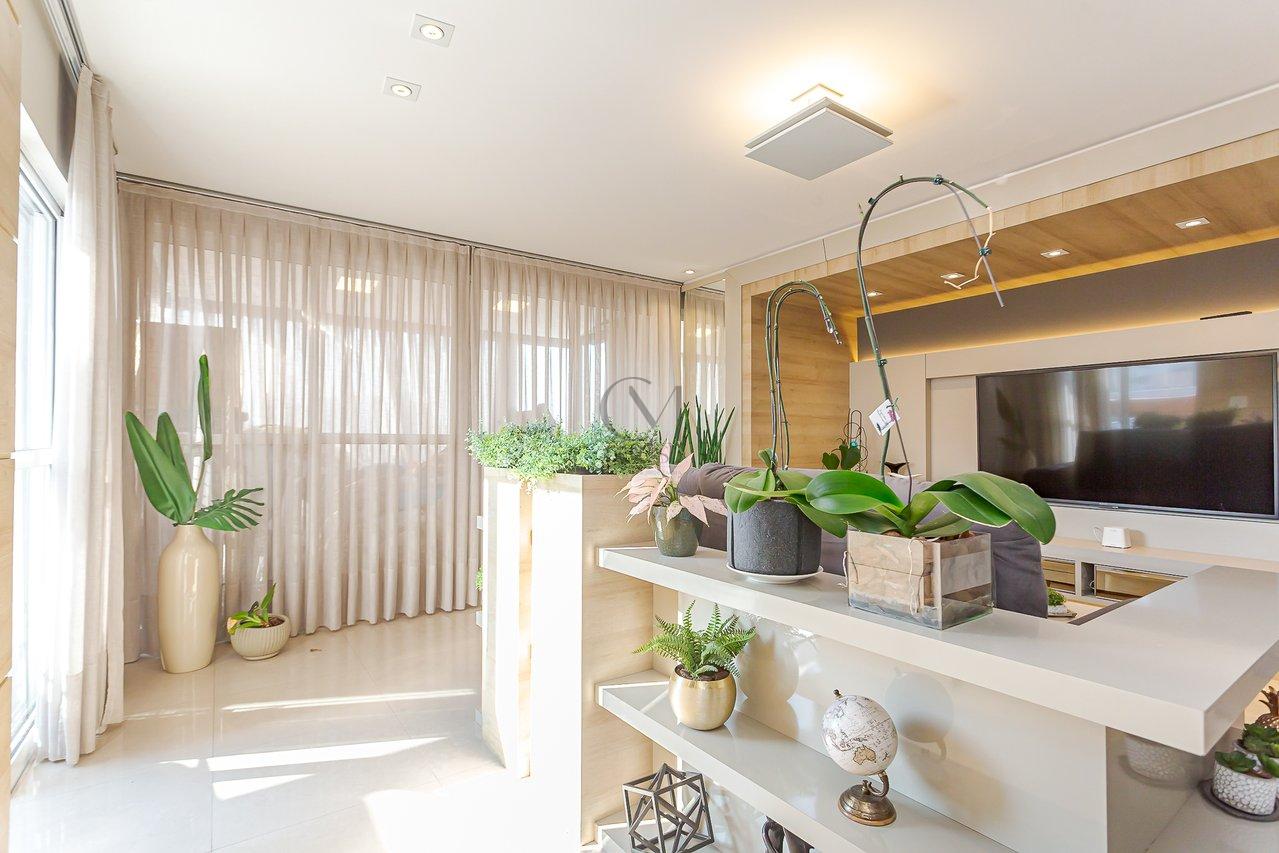 Maravilhosa cobertura duplex face norte com 215m² privativos no coração do Água Verde Rua Palmeiras Curitiba - 