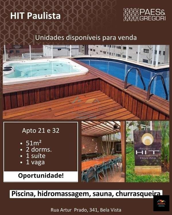 Vendo apartamento - 51 m2 - 2 Dormitórios (1 Suite) - na Bela Vista - SP Rua Artur Prado São Paulo - 