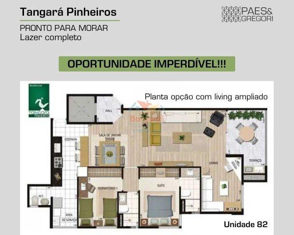Excelente apartamento com 2 dormitórios (1 suíte) em Pinheiros Rua Cônego Eugênio Leite São Paulo - 