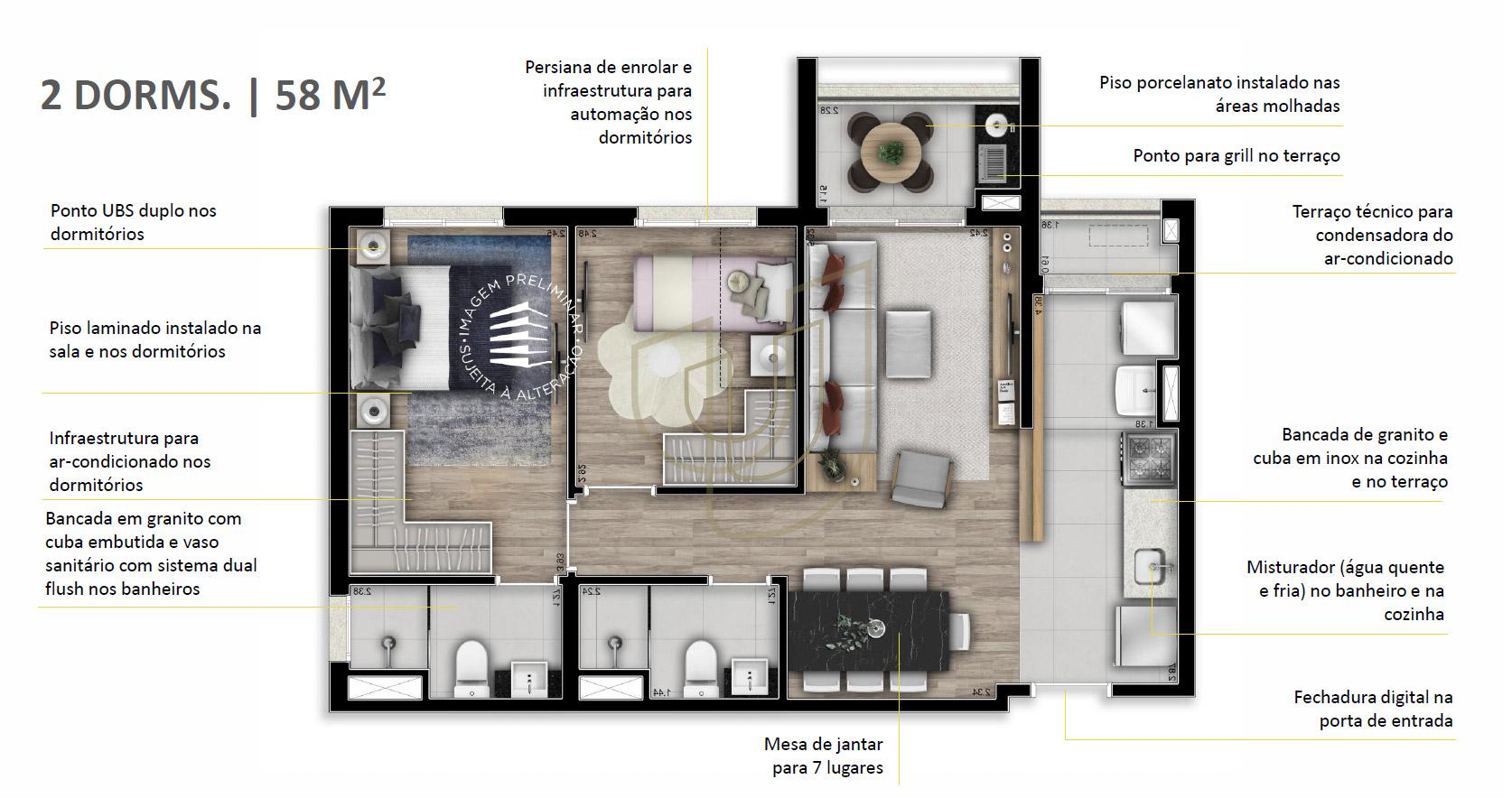 Lan&ccedil;amento Apartamento Vision Colinas com 2 Dormit&oacute;rios Rua Laurent Martins São José dos Campos - 