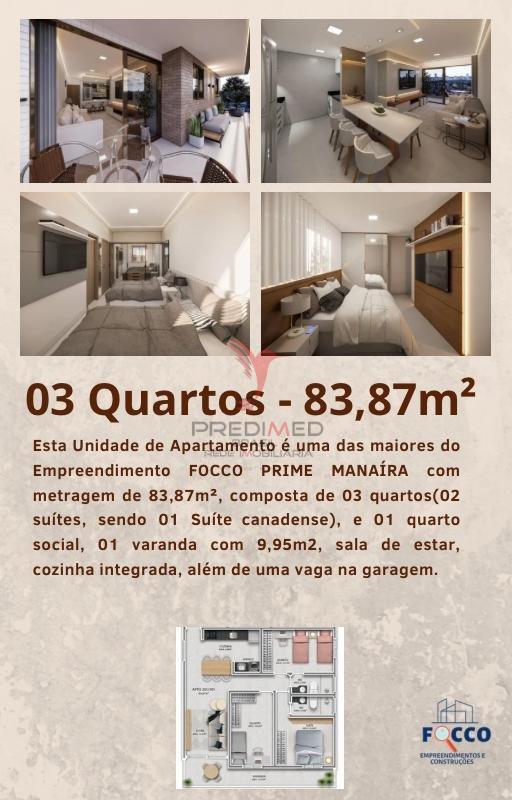 Apartamento de 3 Quartos, novo à venda na Praia de Manaíra - João Pessoa - 