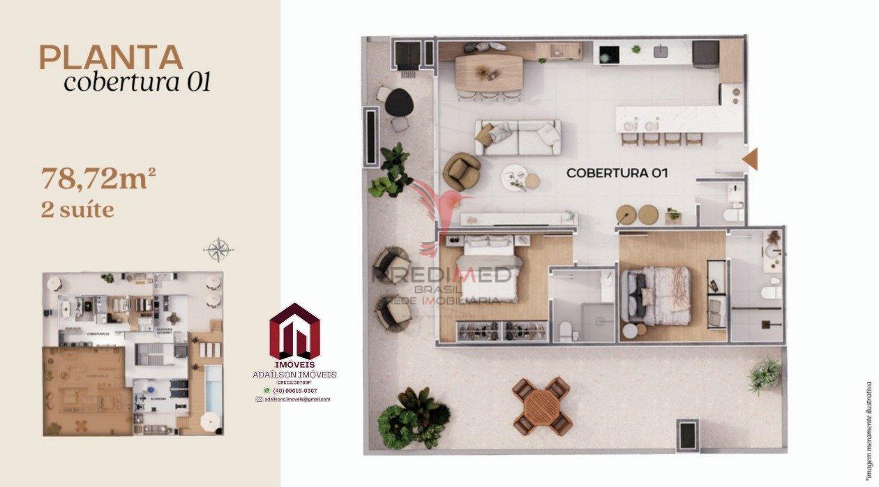 Zenith Residence Cotas a partir de R$ 510 mil Unidades habitacionais Floripa SC - BRASIL Rua dos Pargos Florianópolis - 