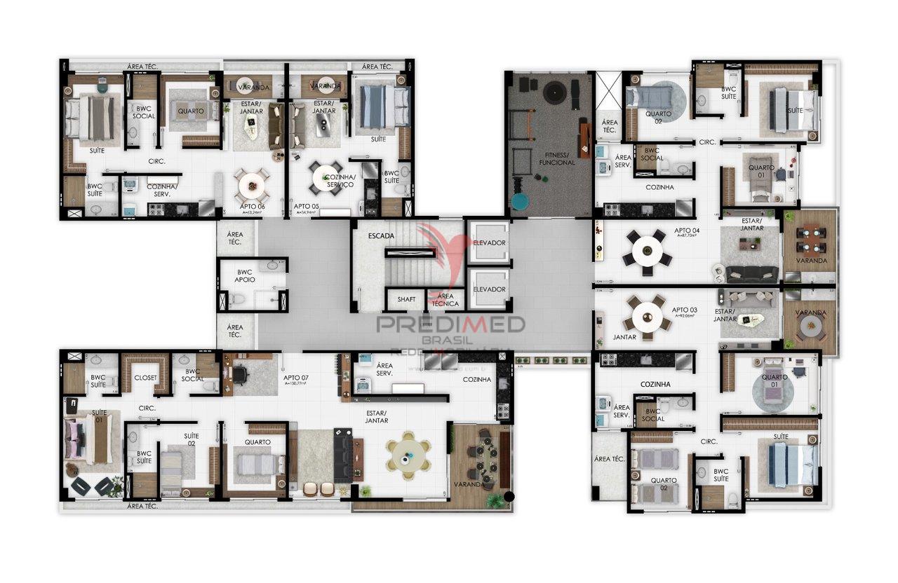 Apartamento novo de 2 Quartos em Manaíra . 2 Vagas de Garagem Rua Escrivão Sebastião de Azevedo Bastos João Pessoa - 