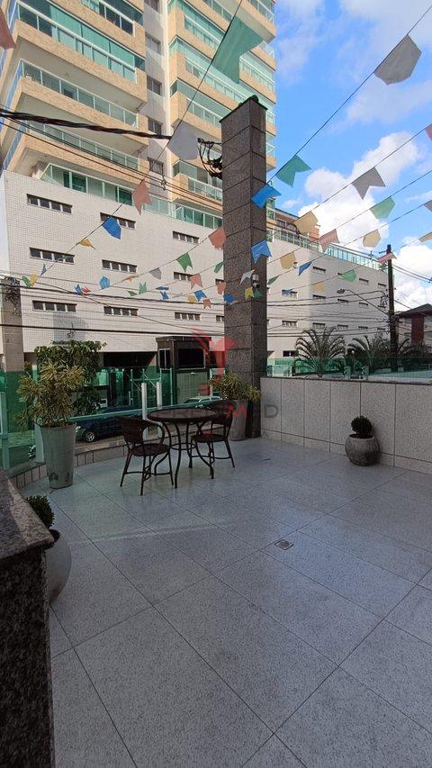 Apartamento com varandão novo de 3 Suites á venda com vista mar no Tupi, Praia Grande  Rua Xavantes Praia Grande - 