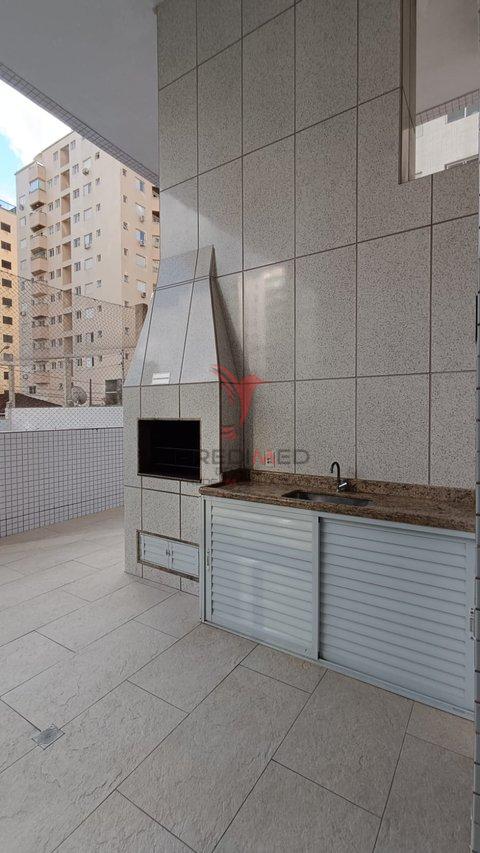 Apartamento com varandão novo de 3 Suites á venda com vista mar no Tupi, Praia Grande  Rua Xavantes Praia Grande - 