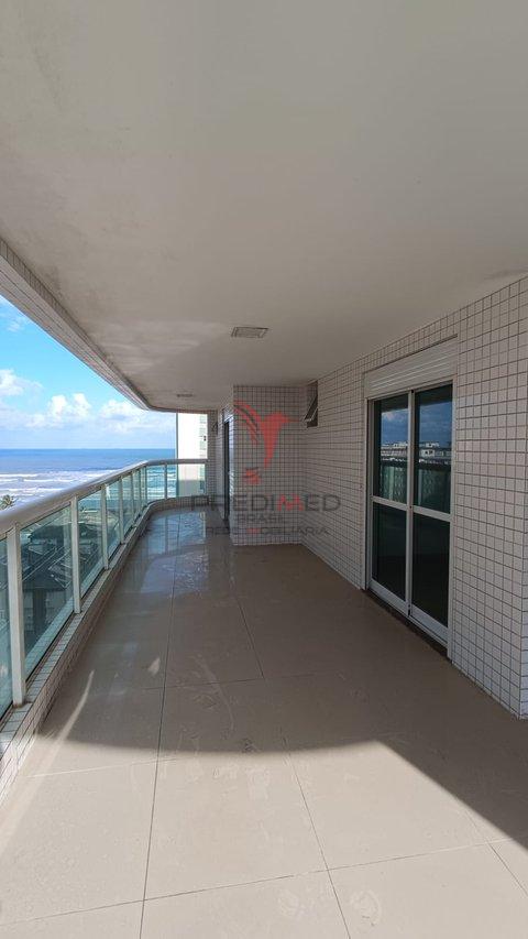 Apartamento com varandão novo de 3 Suites á venda com vista mar no Tupi, Praia Grande  Rua Xavantes Praia Grande - 