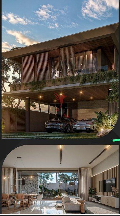 Magnífica Casa com 4 Suites, Jardim Suspenso, Piscina, 4 Vagas de Garagem,em Porto Belo - Porto Belo - 