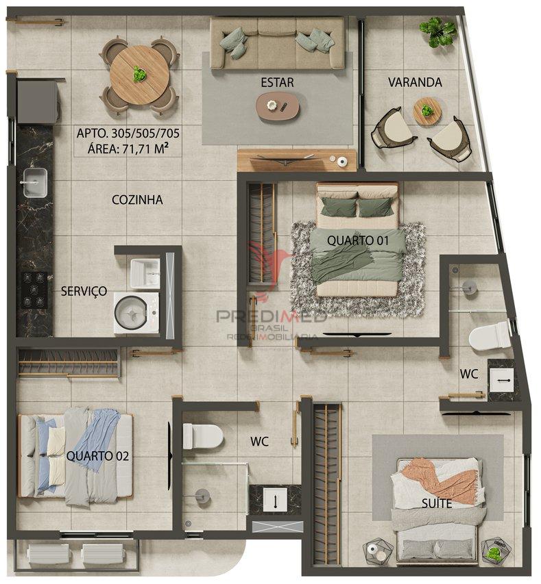 Apartamento à venda na Praia do Bessa - João Pessoa - 