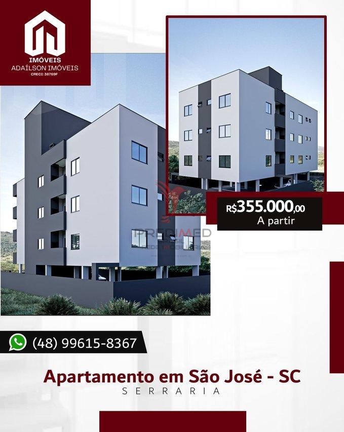 Apartamentos à venda, em São José-SC, no Bairro Serraria, com 2 quartos, sendo 1 suíte Rua Amarildo Rohling Guizoni São José - 