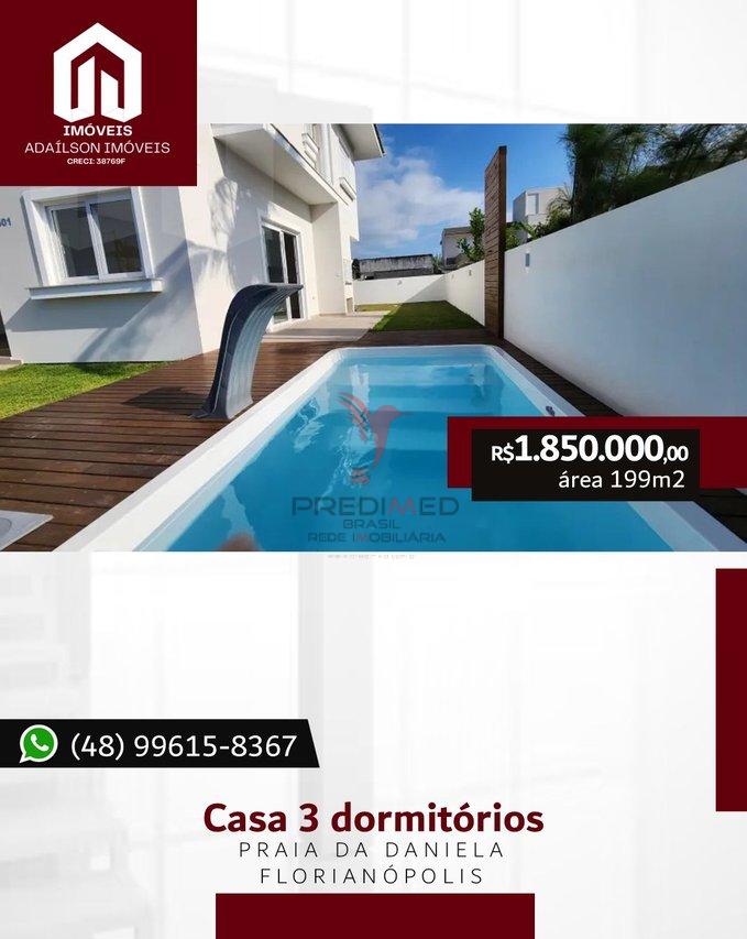 *Casa com 3 Dormitórios à venda,199 m² por R$ 1.850.000 - Daniela - Florianópolis/SCBrasil Rua dos Girassóis Florianópolis - 