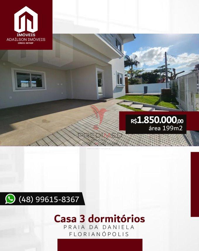 *Casa com 3 Dormitórios à venda,199 m² por R$ 1.850.000 - Daniela - Florianópolis/SCBrasil Rua dos Girassóis Florianópolis - 