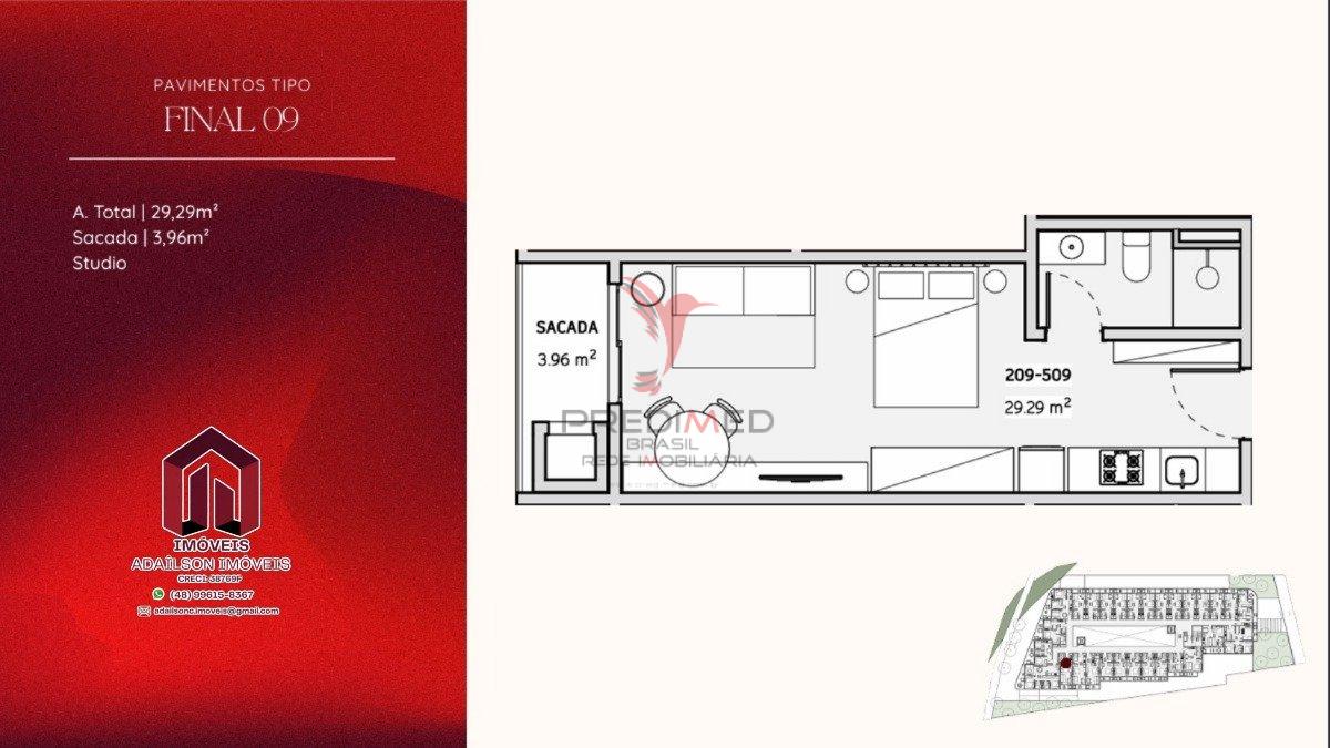 Lançamento-COBERTURA COM 2 DORMITÓRIOS NO ONDARA RESIDENCE, STUDIOS CANAJURÊ,FLORIPA - SC Rodovia Tertuliano Brito Xavier Florianópolis - 