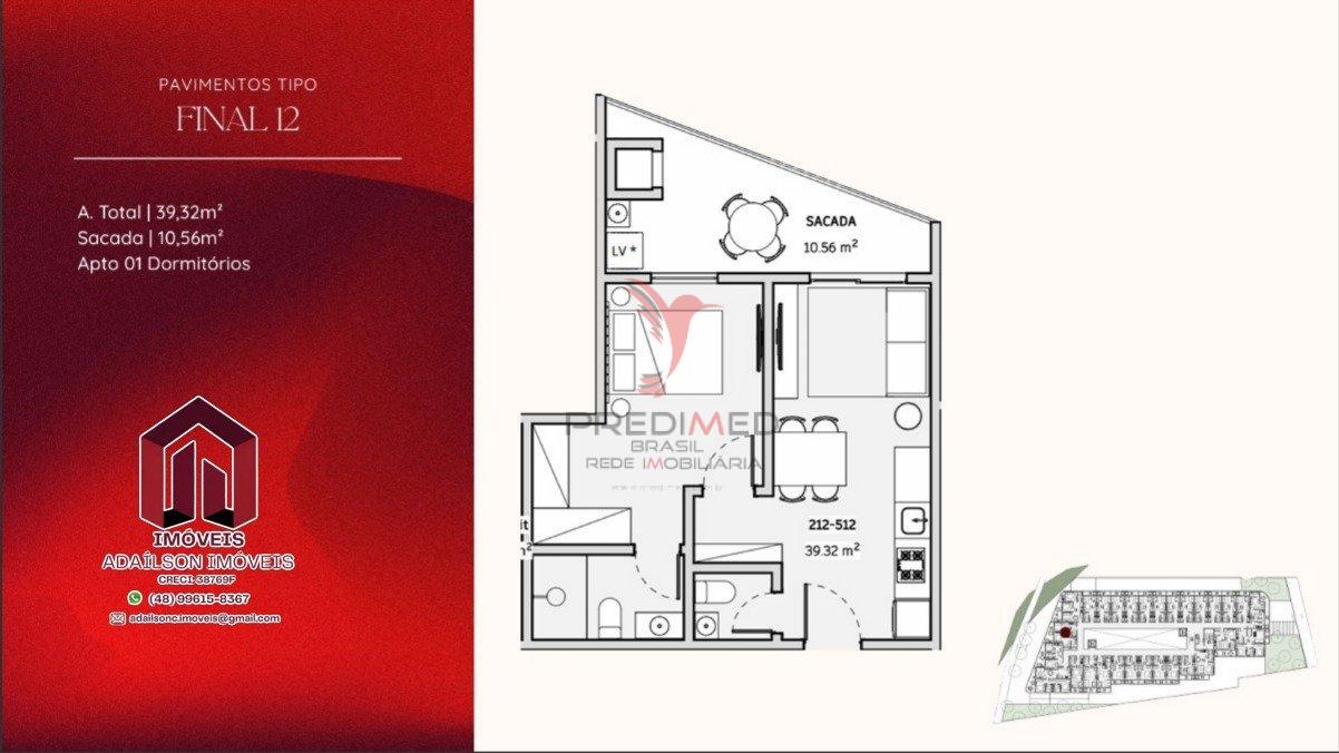 Lançamento-COBERTURA COM 2 DORMITÓRIOS NO ONDARA RESIDENCE, STUDIOS CANAJURÊ,FLORIPA - SC Rodovia Tertuliano Brito Xavier Florianópolis - 