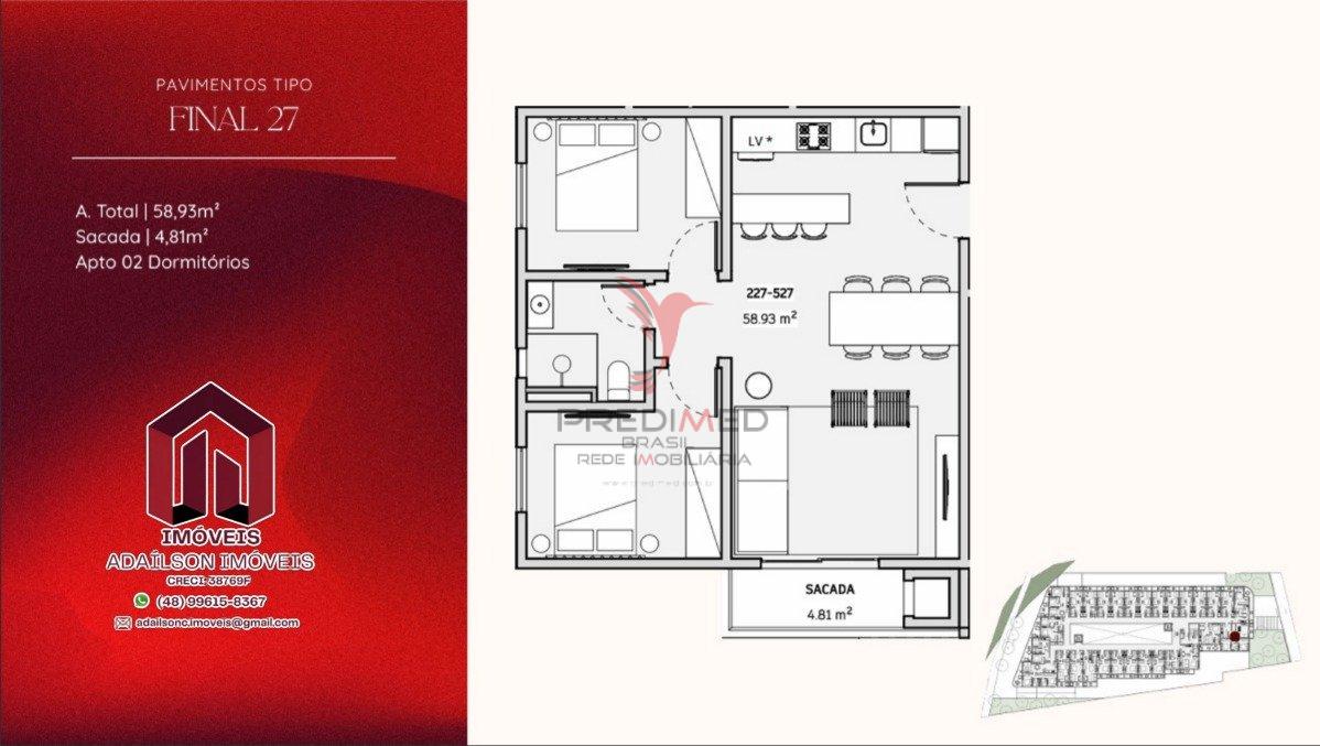 Lançamento-COBERTURA COM 2 DORMITÓRIOS NO ONDARA RESIDENCE, STUDIOS CANAJURÊ,FLORIPA - SC Rodovia Tertuliano Brito Xavier Florianópolis - 