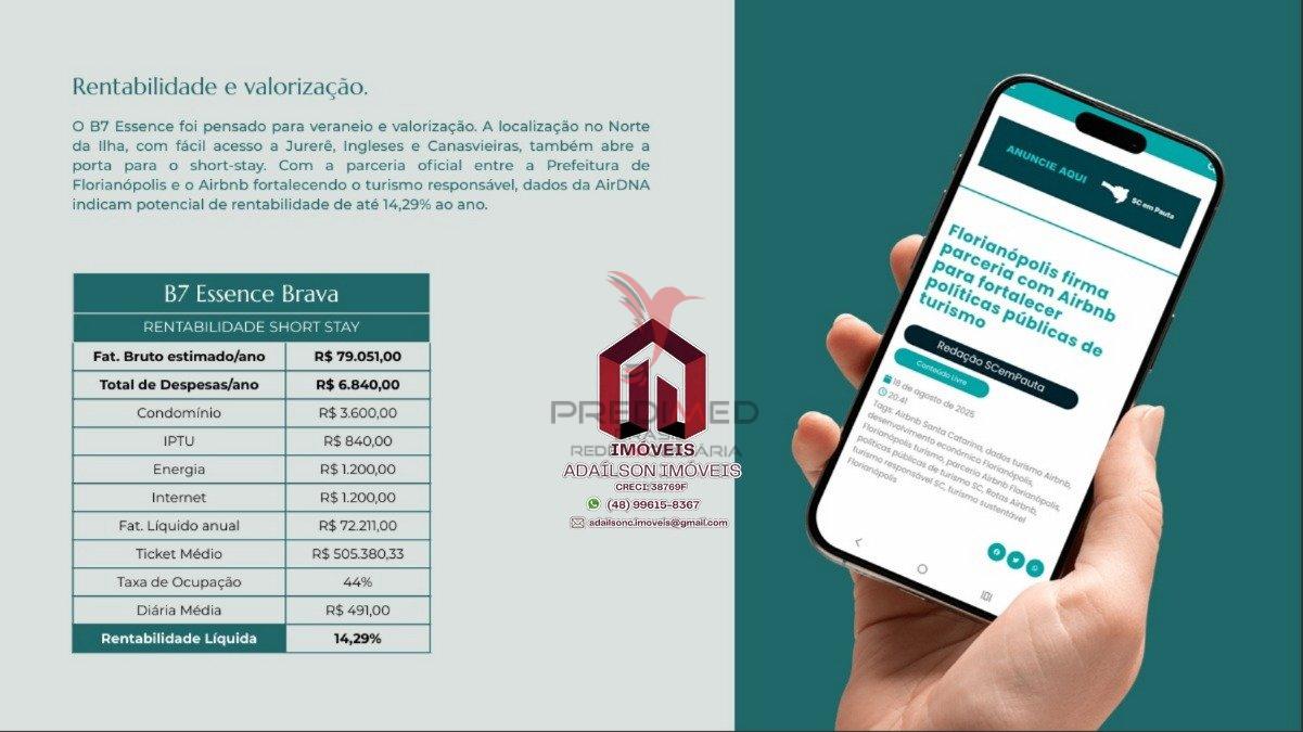 Unidades habitacionais do B7,Sinta a experiência de investir no B7 Essence Brava Avenida Tom Traugott Wildi Florianópolis - 