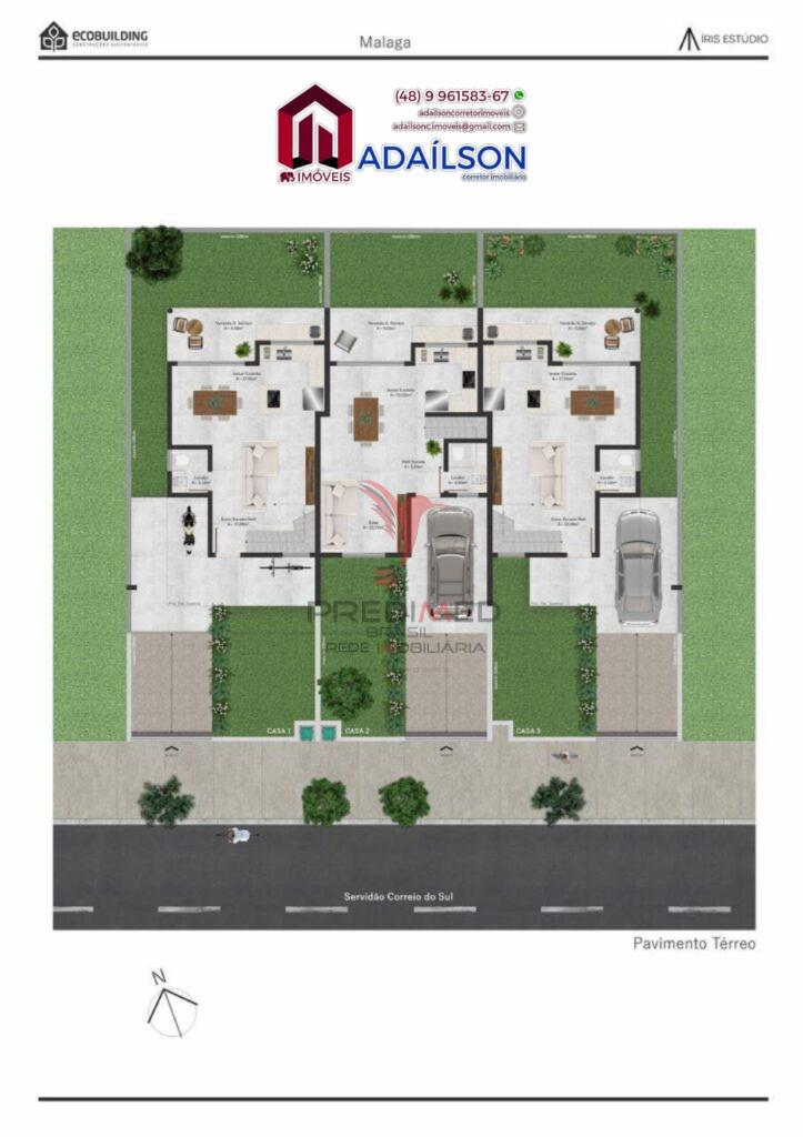 Casas &agrave; venda no condom&iacute;nio fechado Kauai Eco Residence  Florian&oacute;polis -SC Campeche Servidão Correio Sul Florianópolis - 