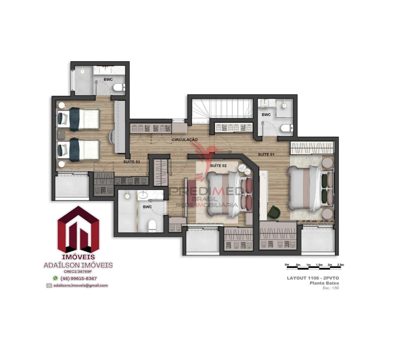 PORTAL DO ITACORUBI Aptos 3 e 4 Dormitorios  Bairro Itacorubi - Florian&oacute;polis/SC Brasil Rua Salvatina Feliciana dos Santos Florianópolis - 