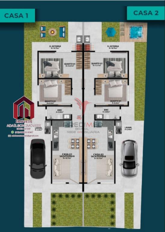 CASA MODERNA 2 DORMIT&Oacute;RIOS BAIRRO FORQUILHAS   EM SAO JOSE SC BRASIL Rua Antônio Jovita Duarte São José - 