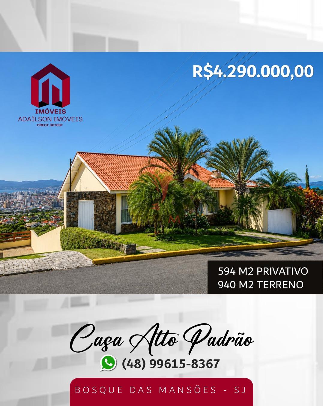 Casa Alto Padr&atilde;o| Bosque das Mans&otilde;es Em S&atilde;o Jose SC BRASIL &aacute; 15 minutos de Florian&oacute;polis Rua das Laranjeiras São José - 