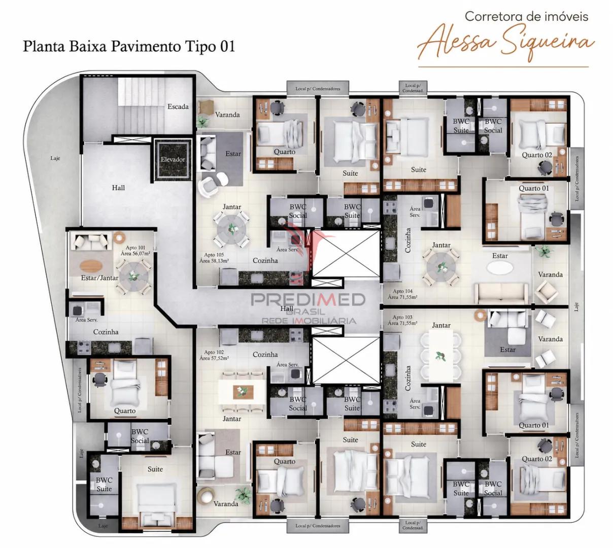 Apartamento Novo com 3 quartos Jardim Cidade Universit&aacute;ria Rua José Ricardo M. Morais João Pessoa - 