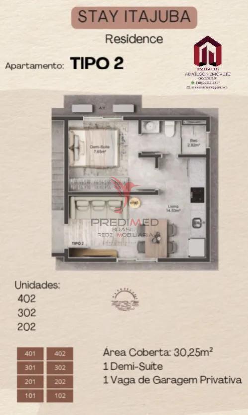 Apartamento/Studio 1 Quarto em Itajuba &ndash; Barra Velha/SC Brasil 30,25m&sup2; 650 Metros da Praia  Itapema - 