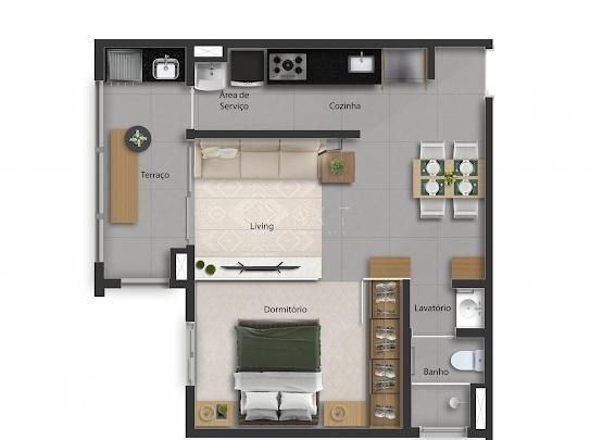 Apartamento com 1 dormitórios à venda,46 m² - Condomínio Studio Vale Verde - Sorocaba- SP Comendador Vicente Amaral Sorocaba - 